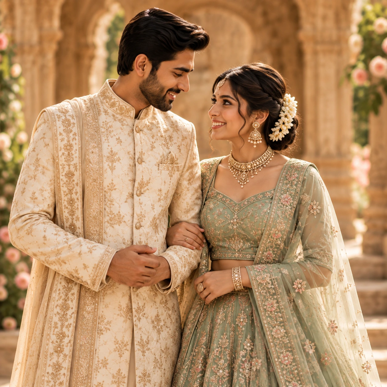 Festive Wear category — couple in sage green festive occasionwear