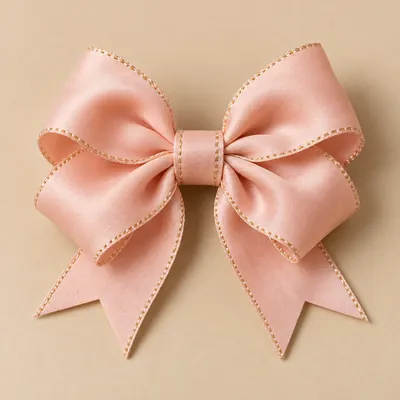 Peach hair bow accessory