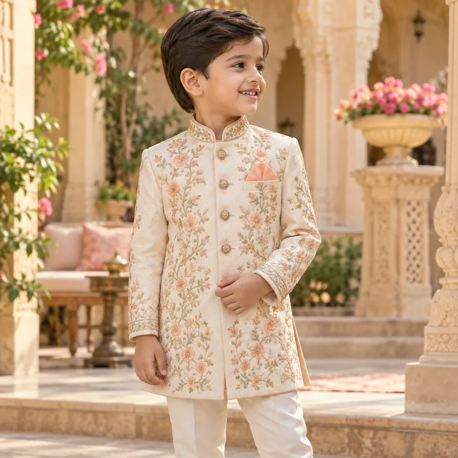 Ivory Sherwani Set for boys