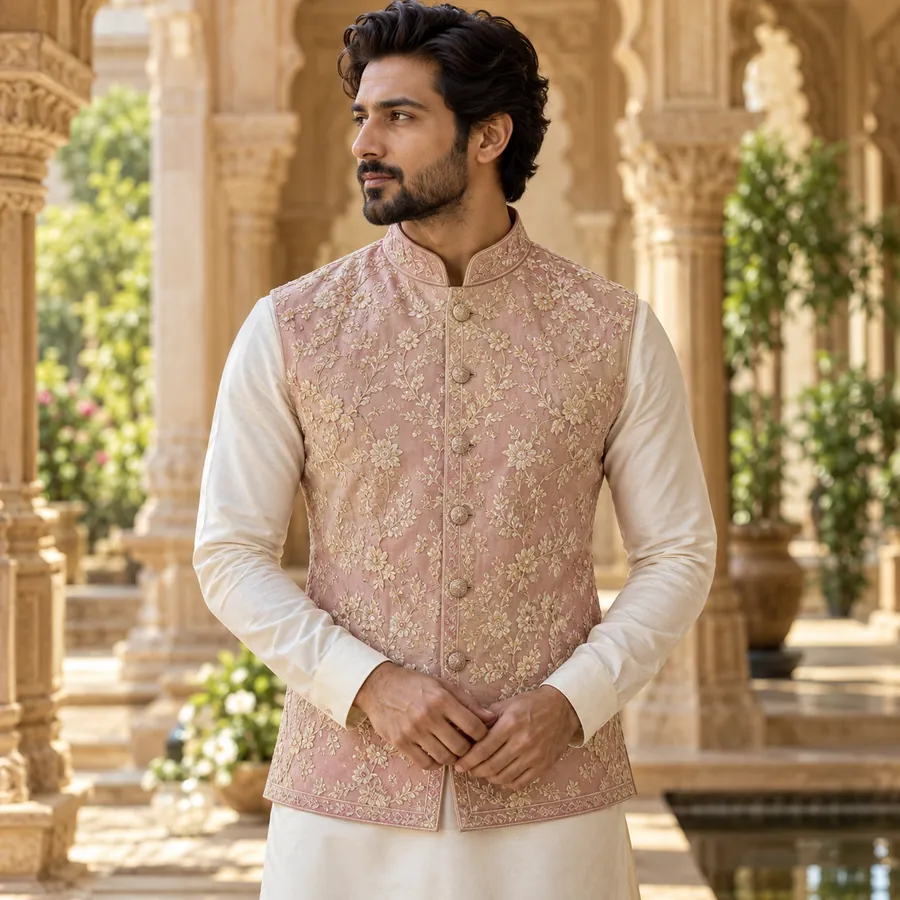 Blush Nehru jacket